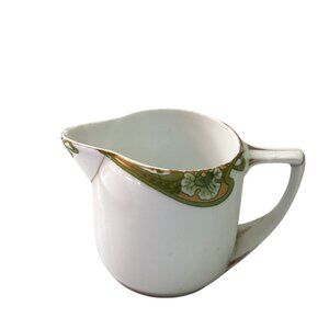 Rosenthal Donatello Creamer Green Floral Gold Trim Germany Vintage China